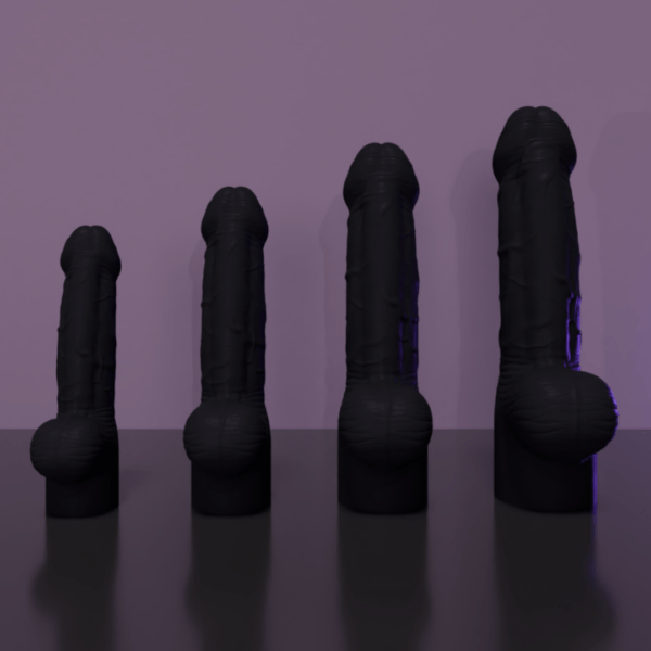 Dildo - Big Head - Black- All Sizes