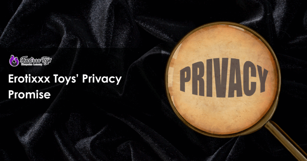 Magnifying glass showing the word privacy on fabric background for Erotixxx Toys' discreet shipping promise