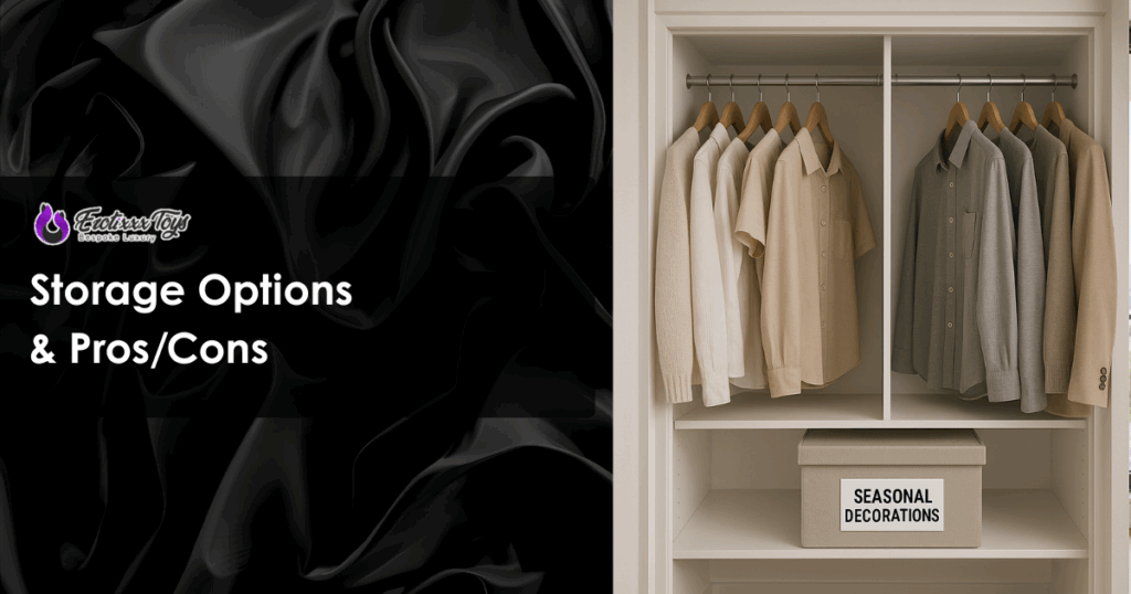 Hidden closet storage for adult toys disguised as seasonal decorations - Erotixxx Toys