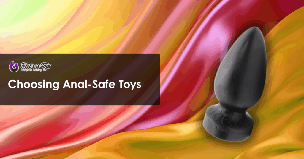 Black platinum silicone butt plug with flared base - Erotixxx Toys beginner anal play guide