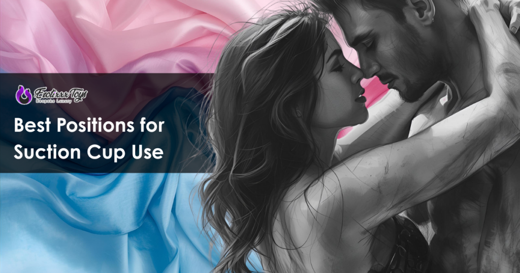 Best positions for suction cup dildo use from Erotixxx Toys guide showing hands-free wall floor and furniture mounting options